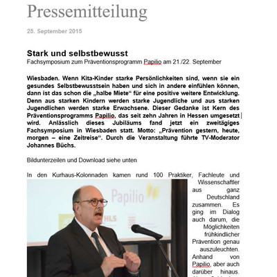 Pressemitteilung Papilio-Symposium